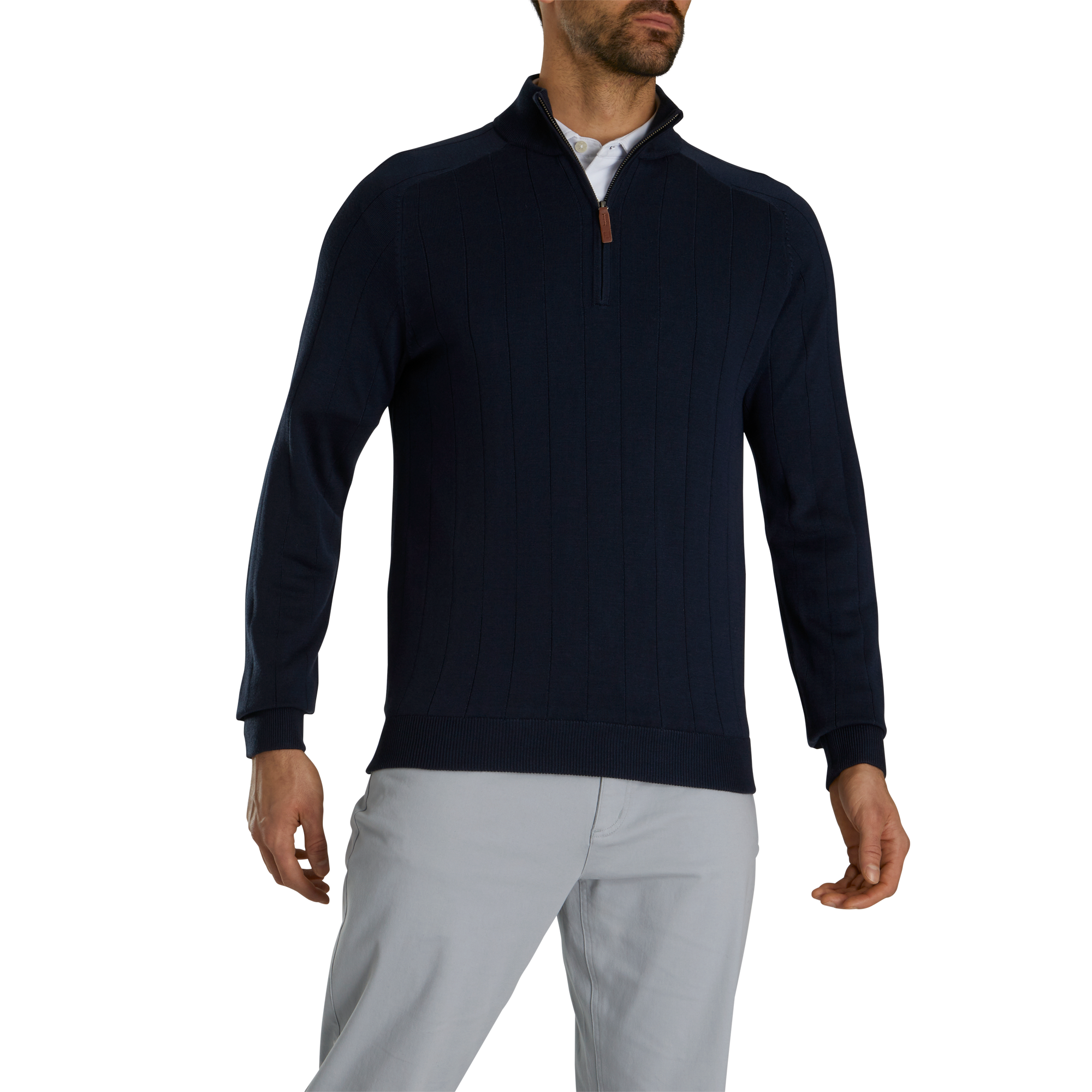 Wool Blend Drop Needle Lined Pullover