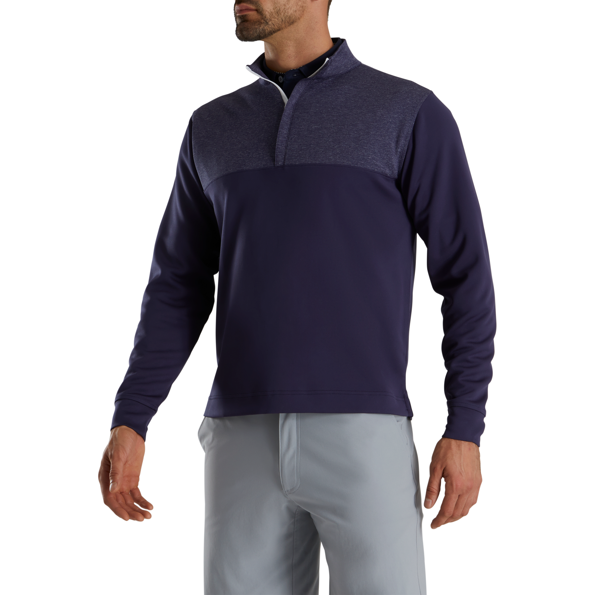 Heather Yoke Half-Zip Mid-Layer