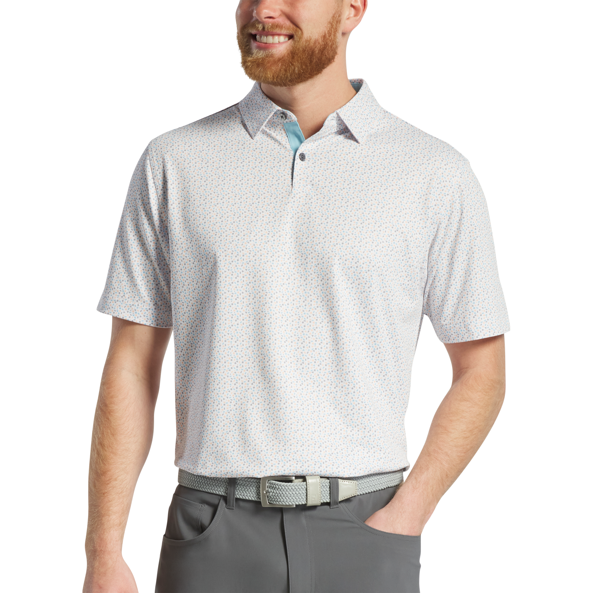 Geometry Print Stretch Pique