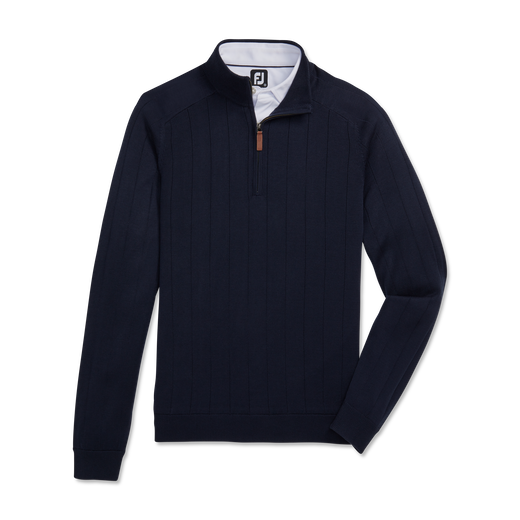 Wool Blend Drop Needle Lined Pullover
